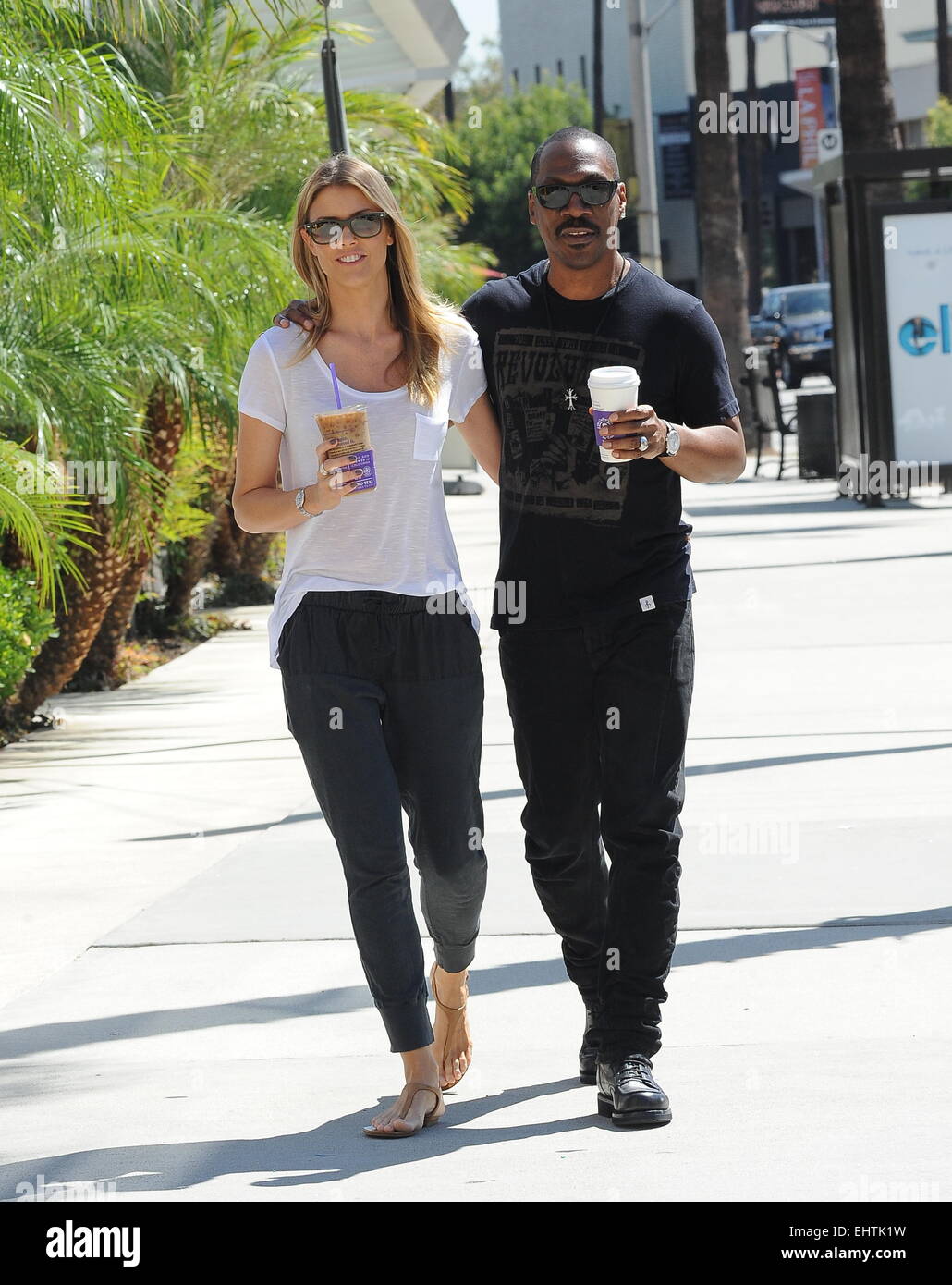 Eddie Murphy and his girlfriend Paige Butcher grab coffee while out