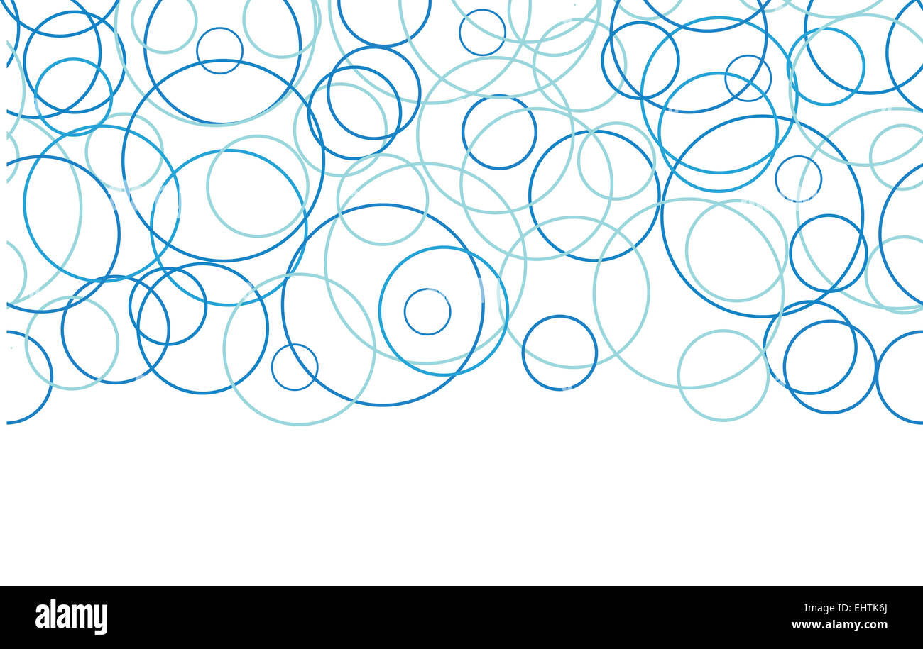 Abstract blue circles horizontal border seamless pattern background ...