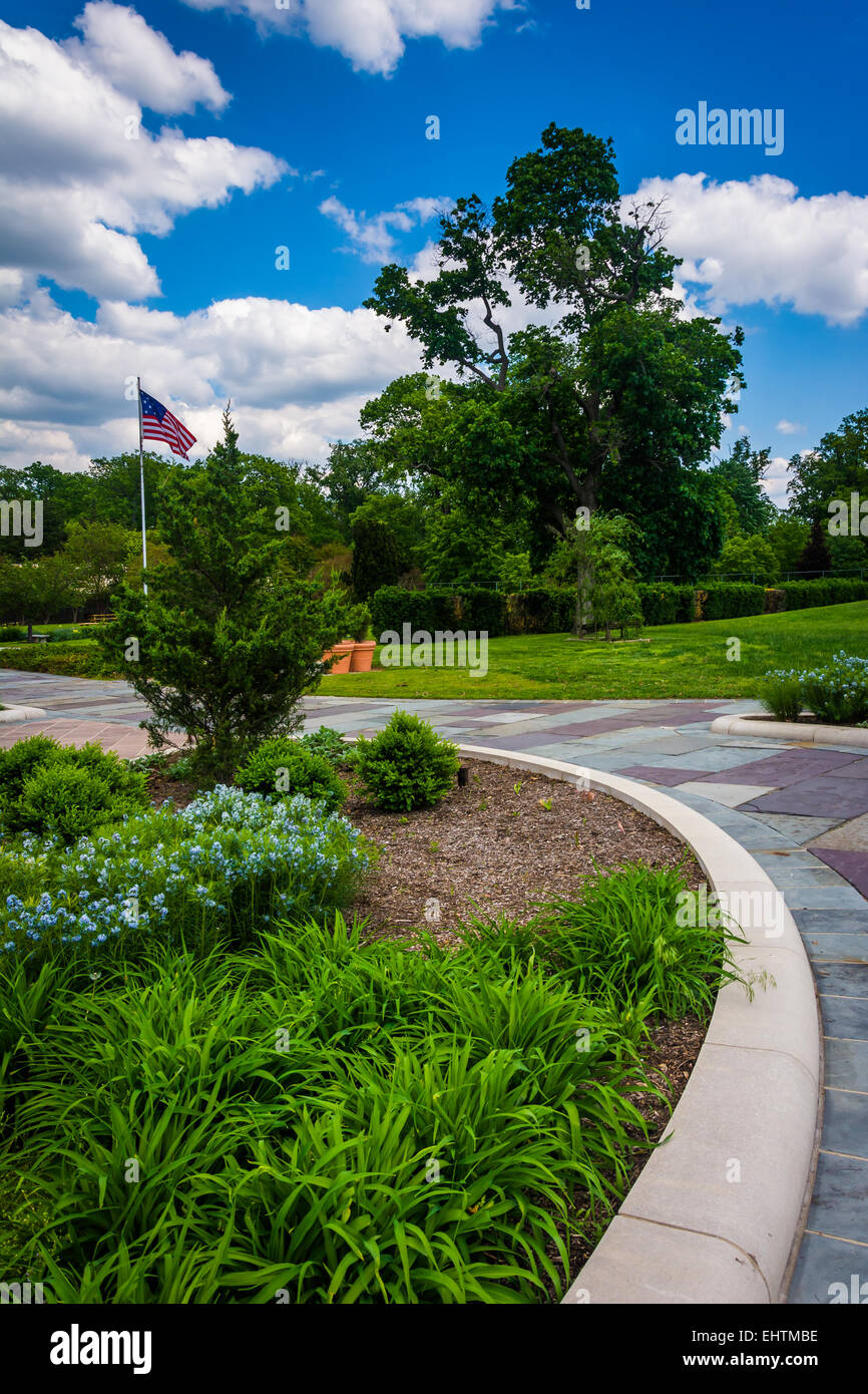 Gardens and walkways at Druid Hill Park, Baltimore, Maryland Stock