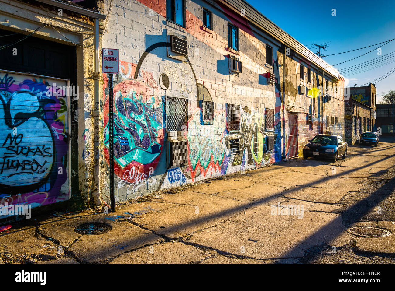 Graffiti on walls in an alley in Baltimore, Maryland Stock Photo Alamy