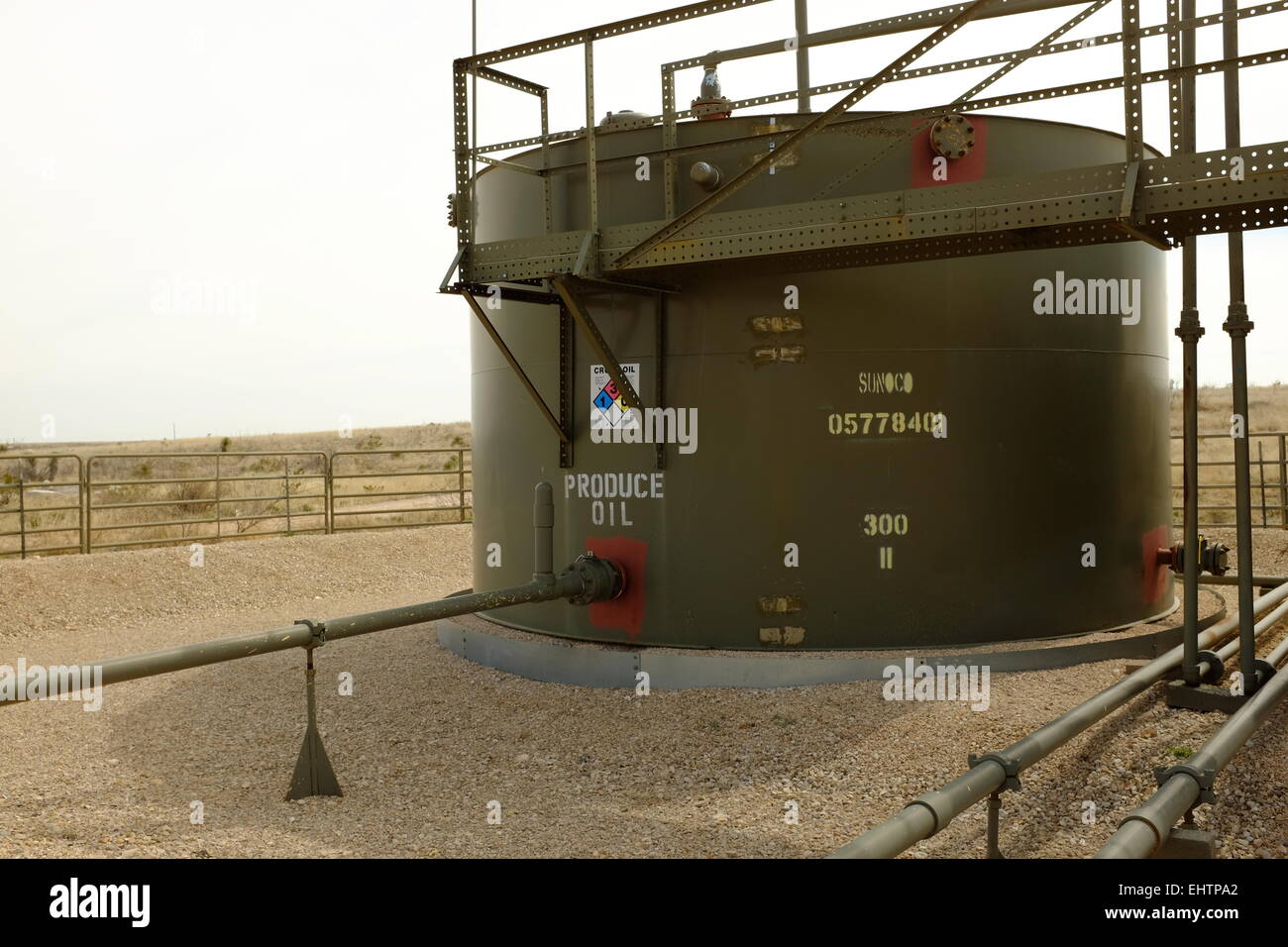 Oil field near Carlsbad, New Mexico, and field equipment Stock Photo