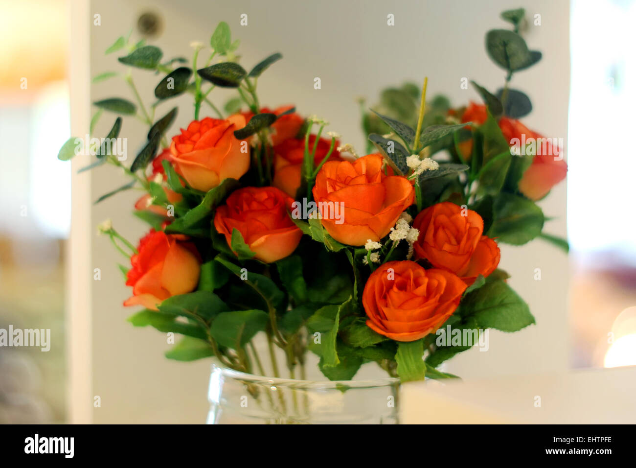 The beautiful rose artificial flower Stock Photo