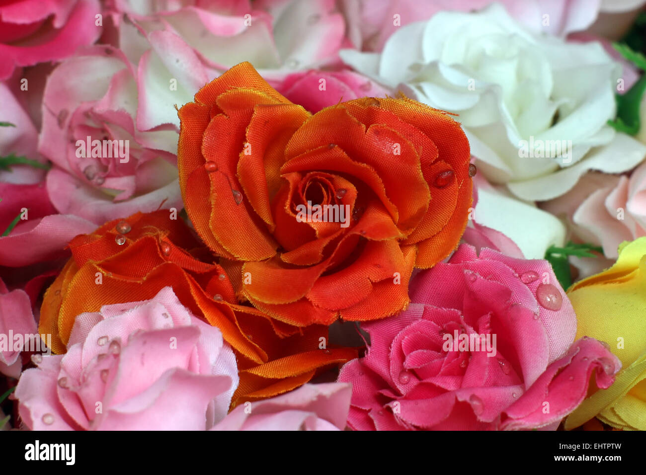 The beautiful rose artificial flower Stock Photo