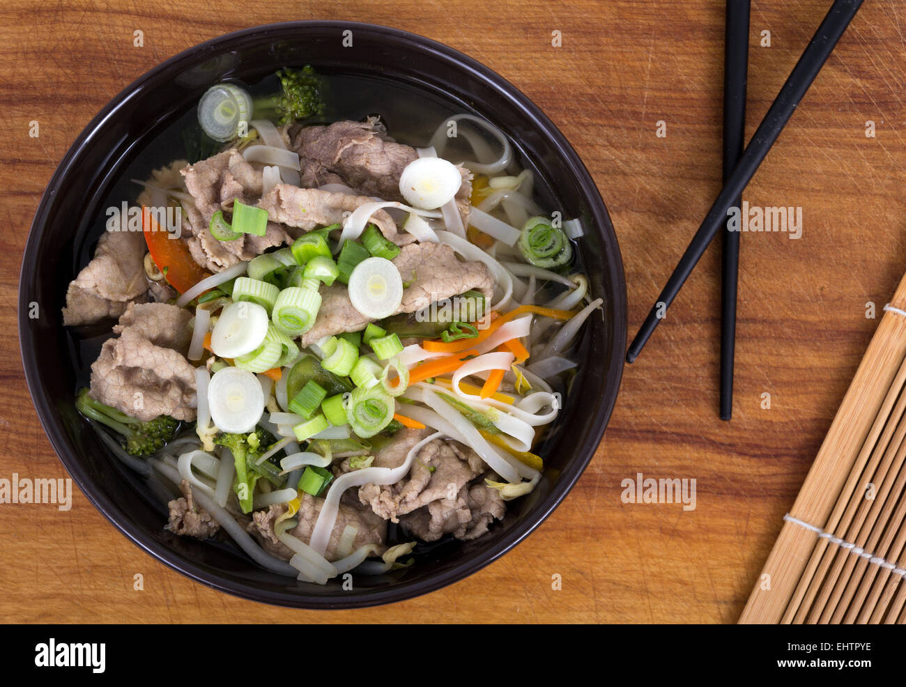 Vietnamese beef Pho soup bowl Stock Photo - Alamy