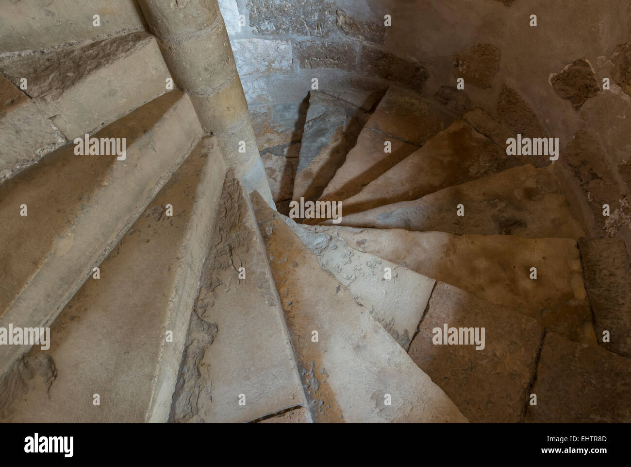 winding stairs in Chateau Sully sur Loire in France. Stock Photo