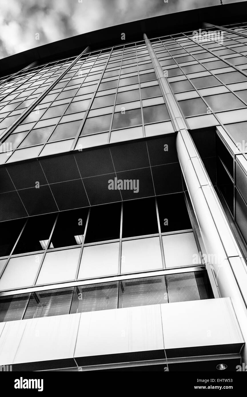 Modern architectural details at 500 East Pratt Street in the Inner Harbor of Baltimore, Maryland. Stock Photo