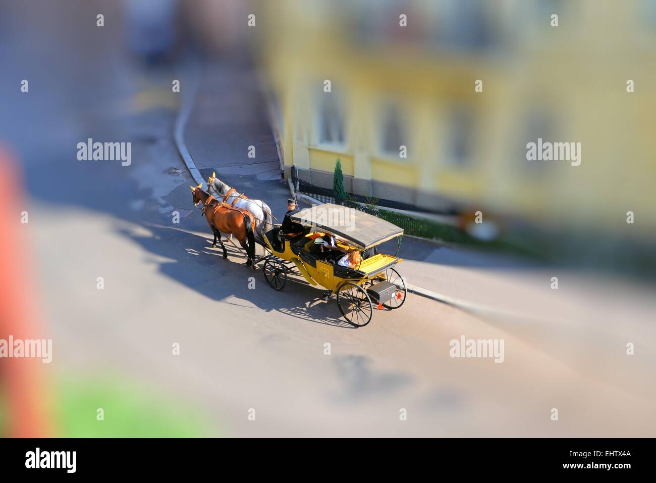 Carriage ride in Karlovy Vary Stock Photo