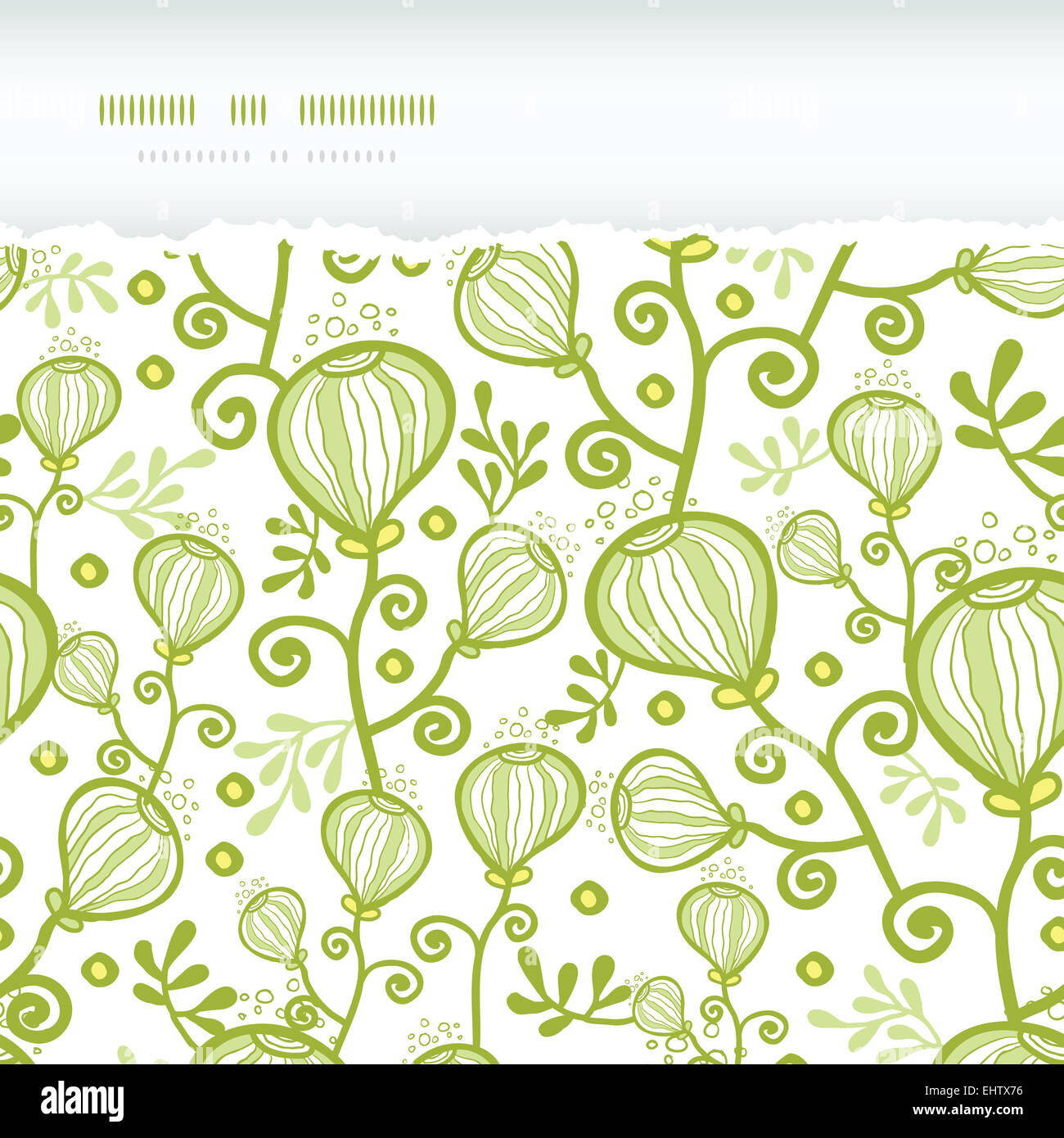 Underwater abstract plants horizontal torn seamless pattern background ...