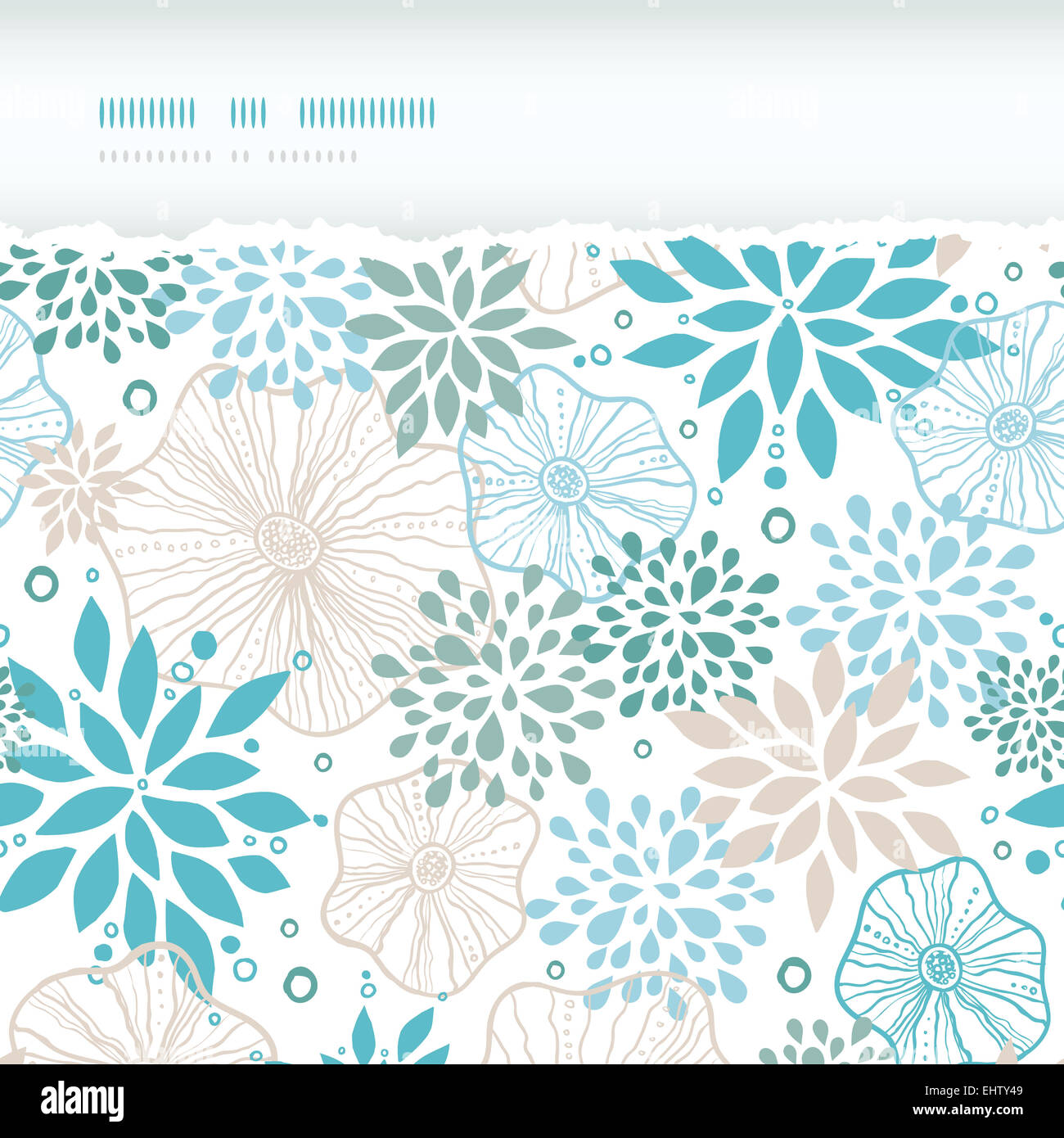 Blue and gray plants horizontal torn seamless pattern background Stock ...