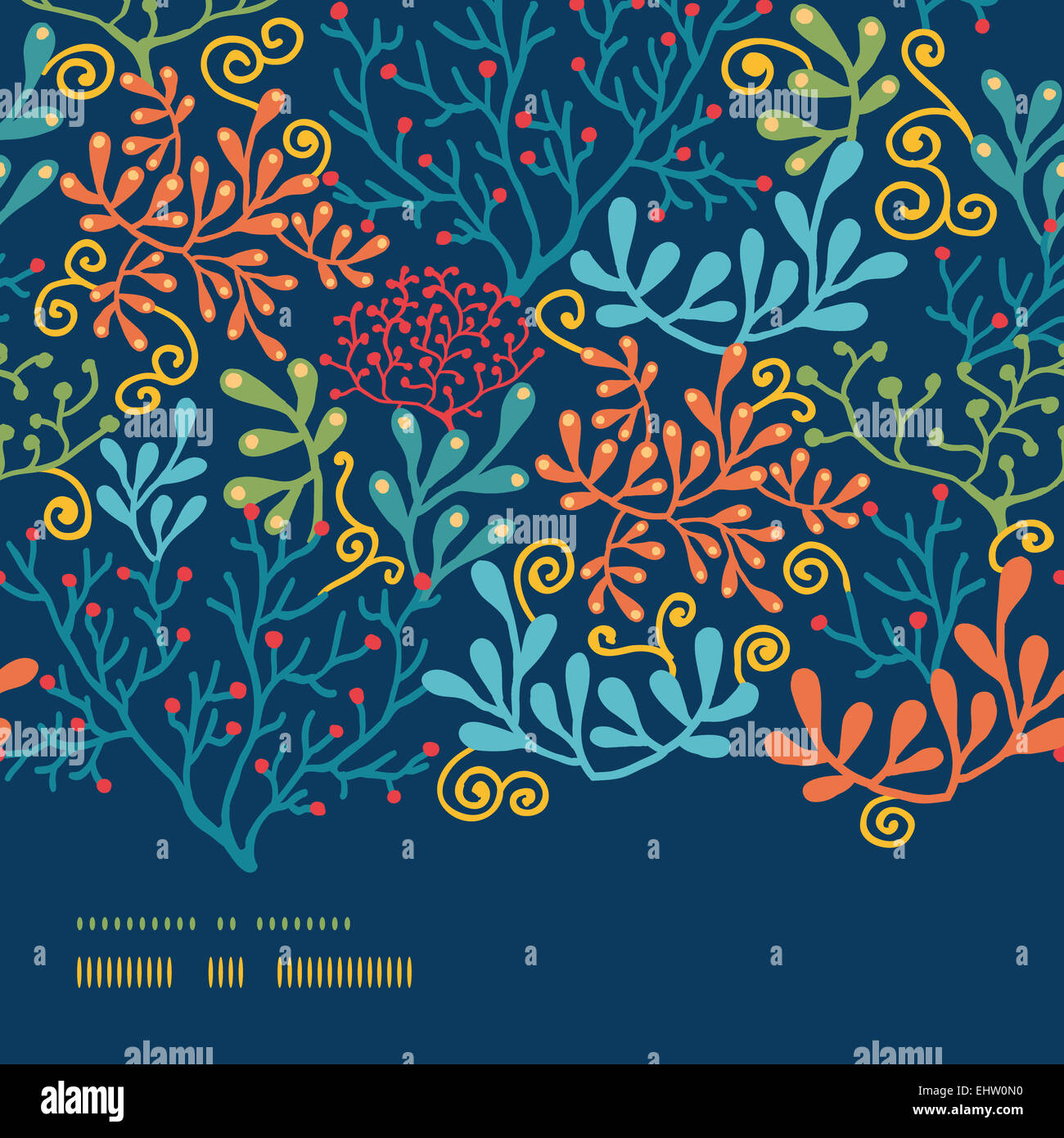 Dark plants horizontal border seamless pattern background Stock Photo ...