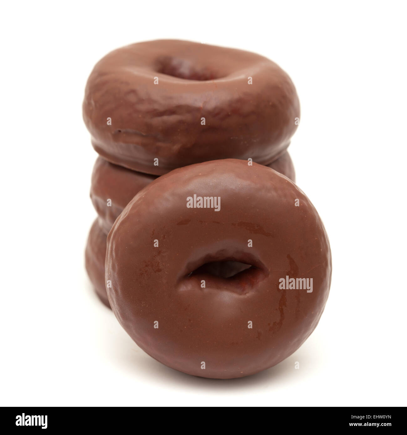 chocolate glazed donut isolated on white background Stock Photo - Alamy