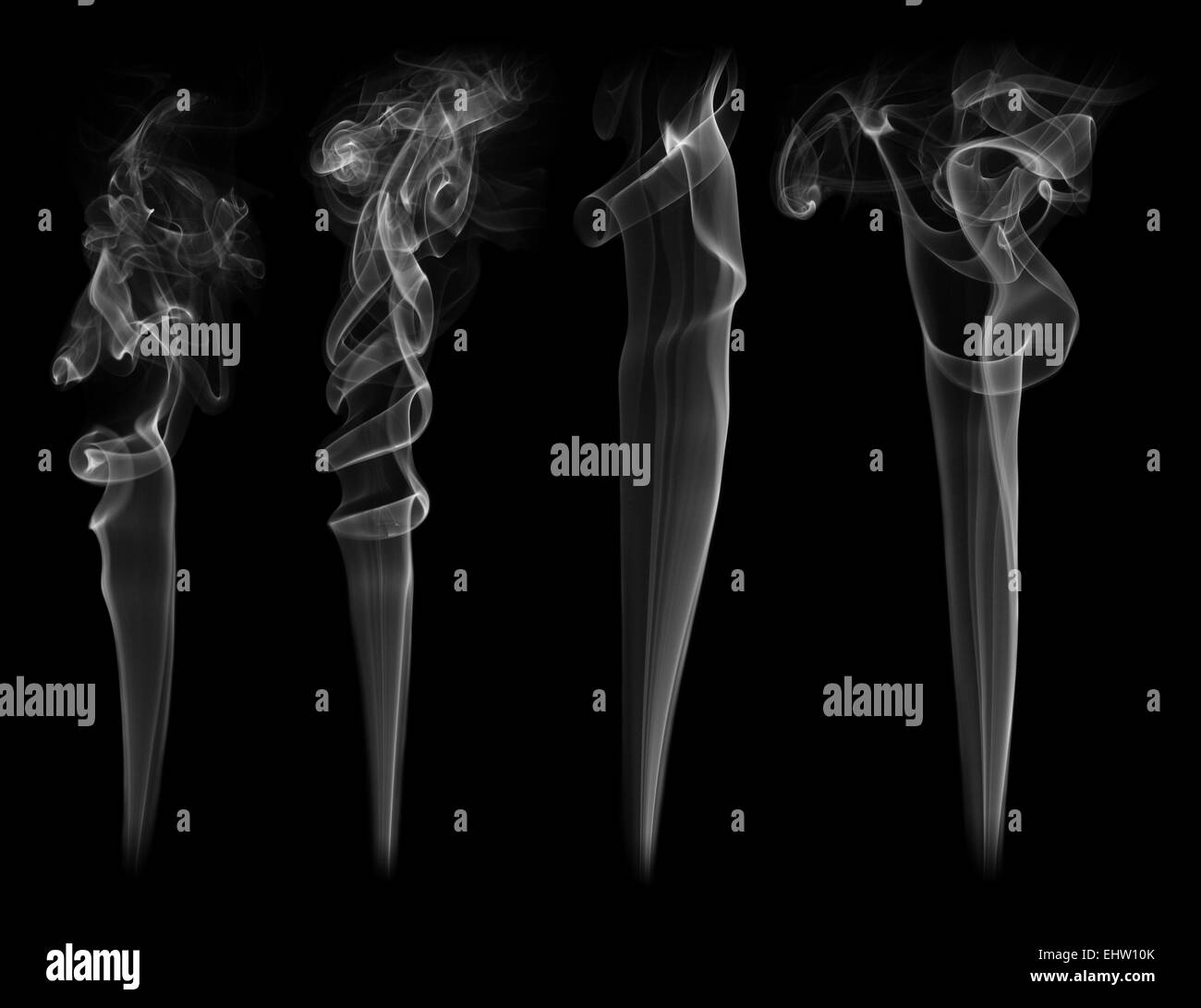 White abstract smoke isolated on black background Stock Photo