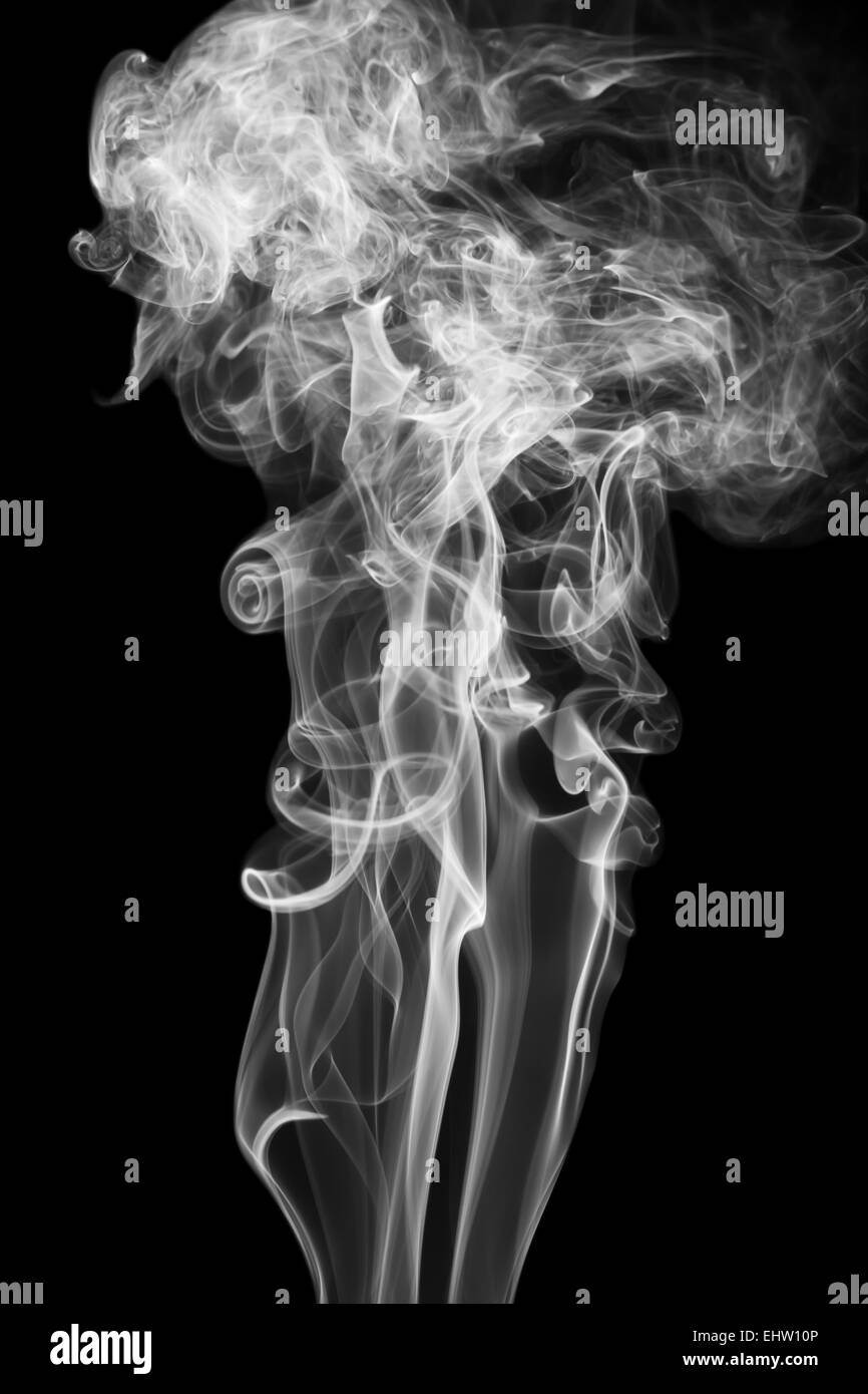 White abstract smoke isolated on black background Stock Photo - Alamy
