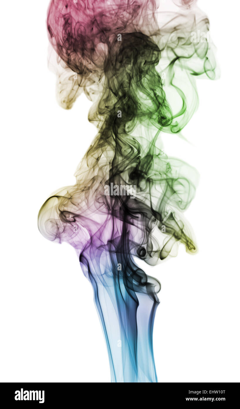 color abstract smoke isolated on white background Stock Photo - Alamy