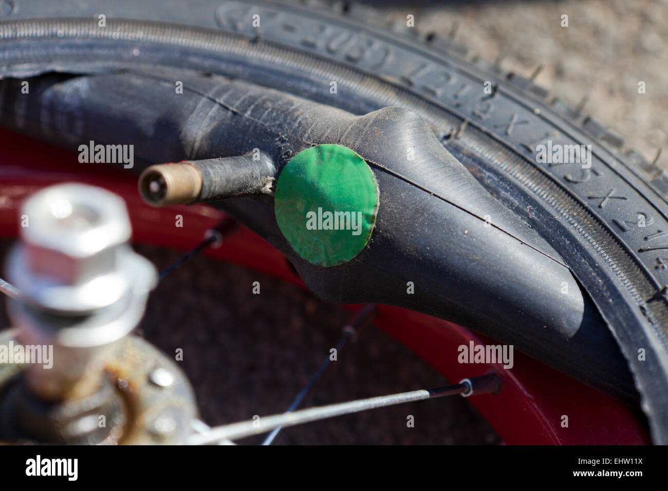 patching a bicycle tube