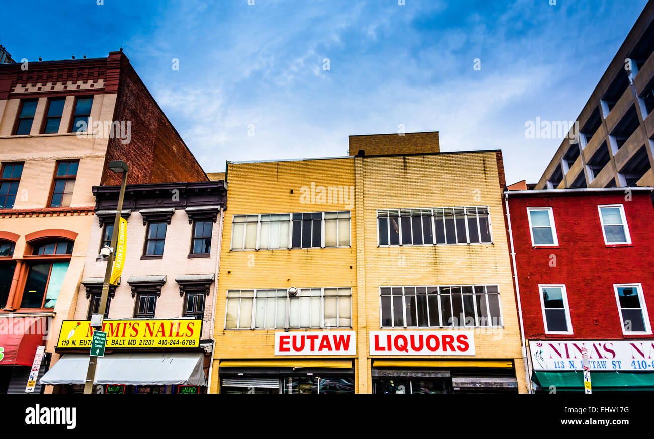 Shops on Eutaw Street near Lexington Market, in Baltimore, Maryland Stock Photo Alamy