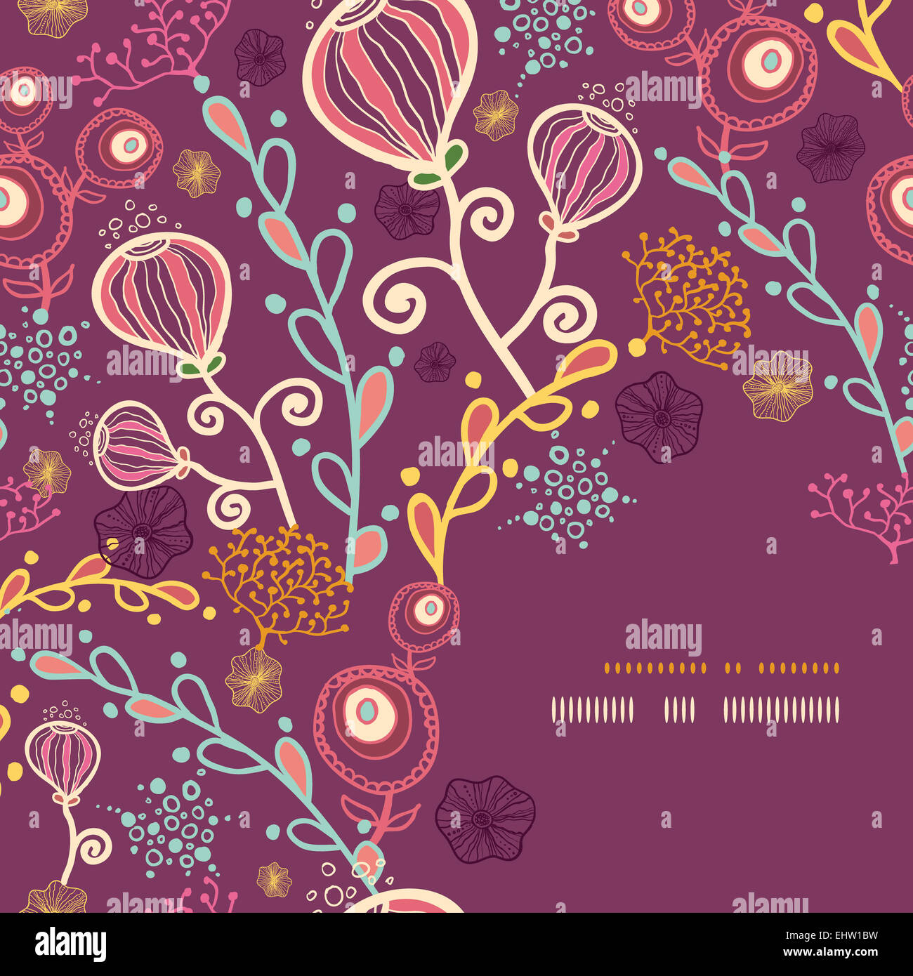 Underwater plants corner frame pattern background Stock Photo - Alamy