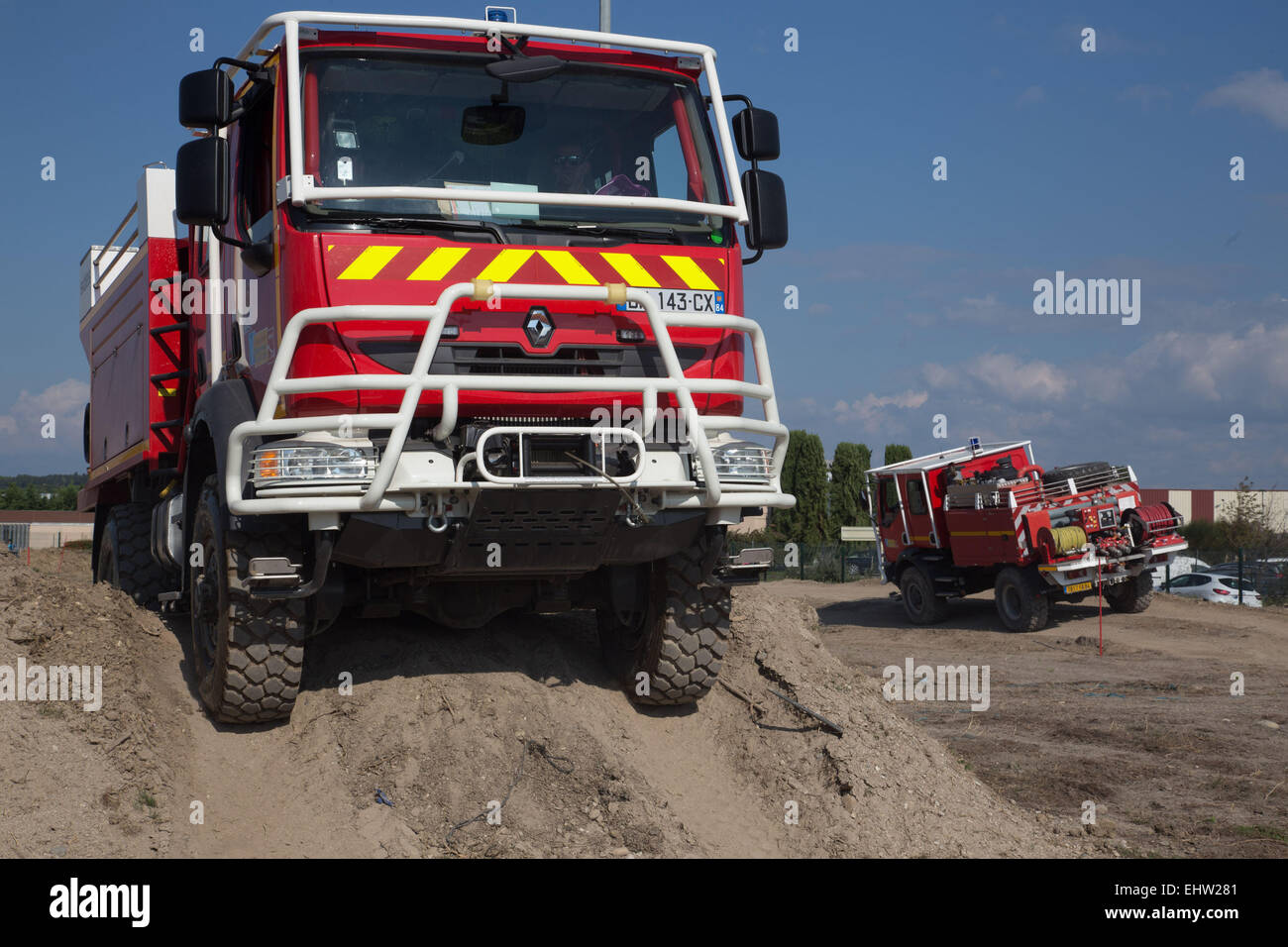 FOREST FIRE TANKER TRUCK Stock Photo