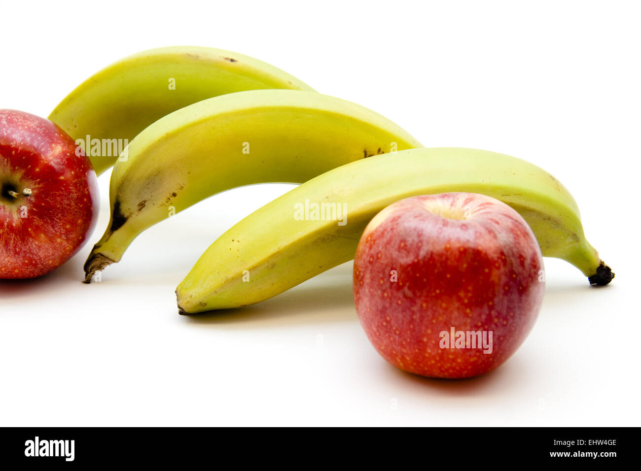 Red apples with bananas Stock Photo Alamy