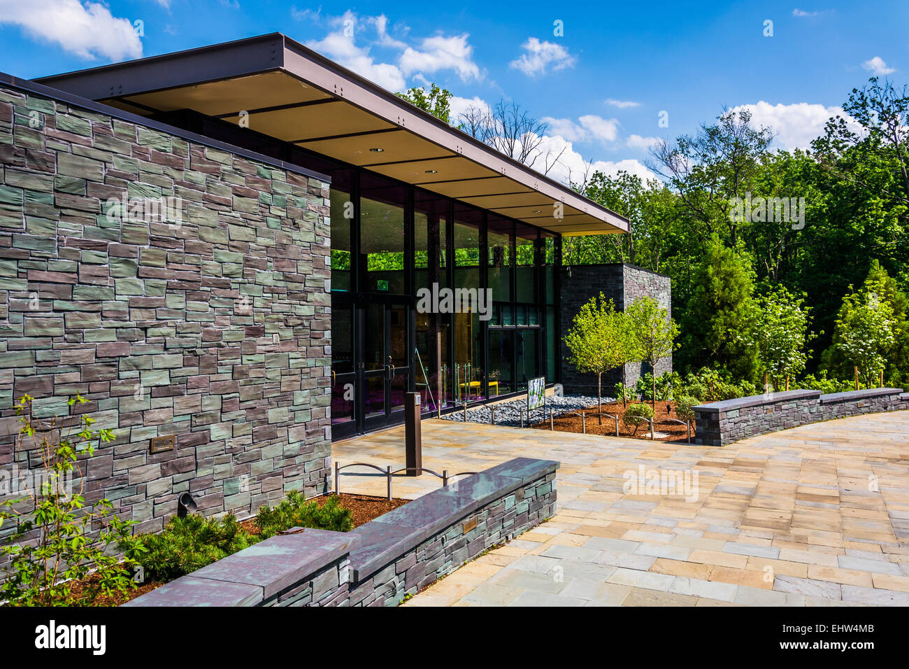 The Visitor Center at Cylburn Arboretum, Baltimore, Maryland Stock