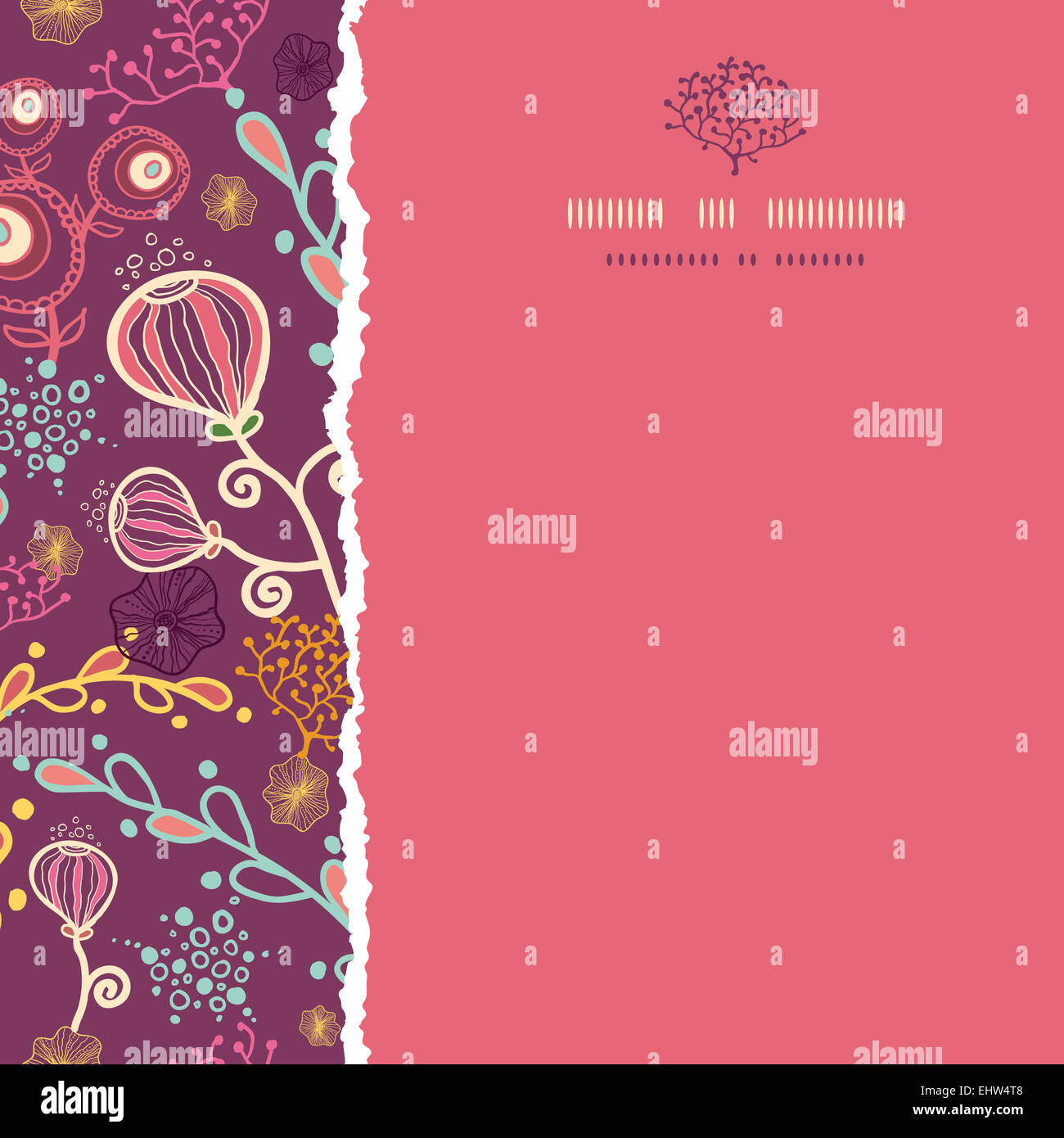Underwater plants square torn frame seamless pattern background Stock ...