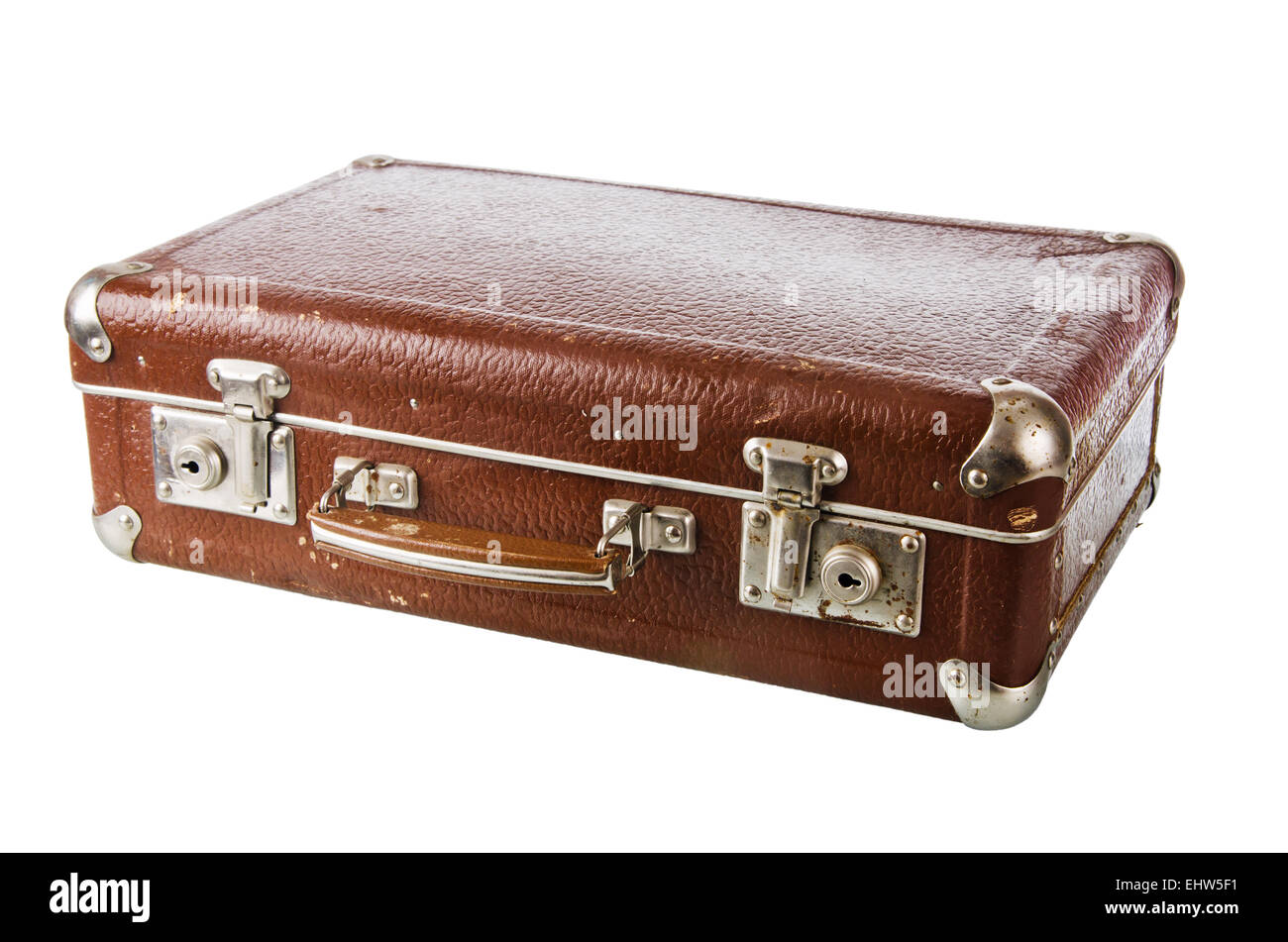 Old cardboard suitcase, isolated on white Stock Photo - Alamy