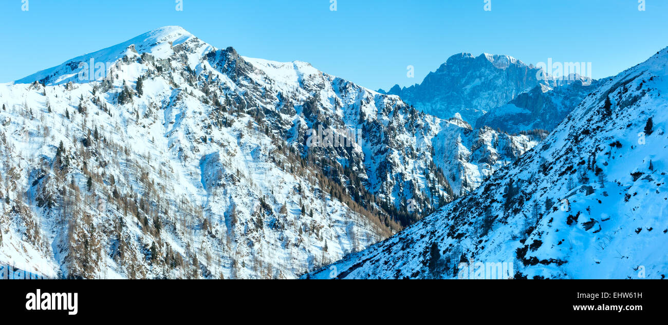 Winter view on Marmolada mountain , Italy. Stock Photo