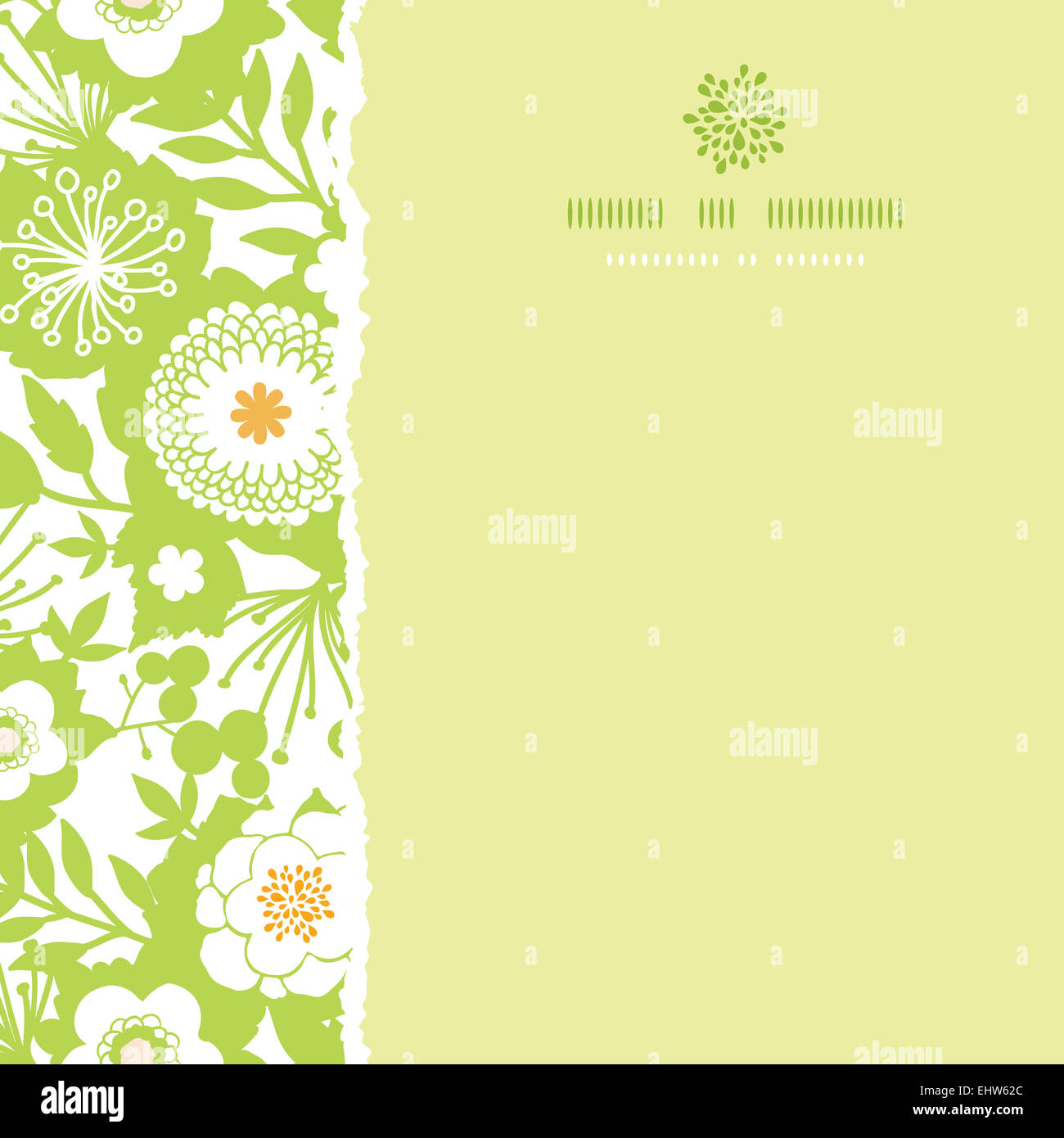 Green and golden garden silhouettes square torn seamless pattern ...