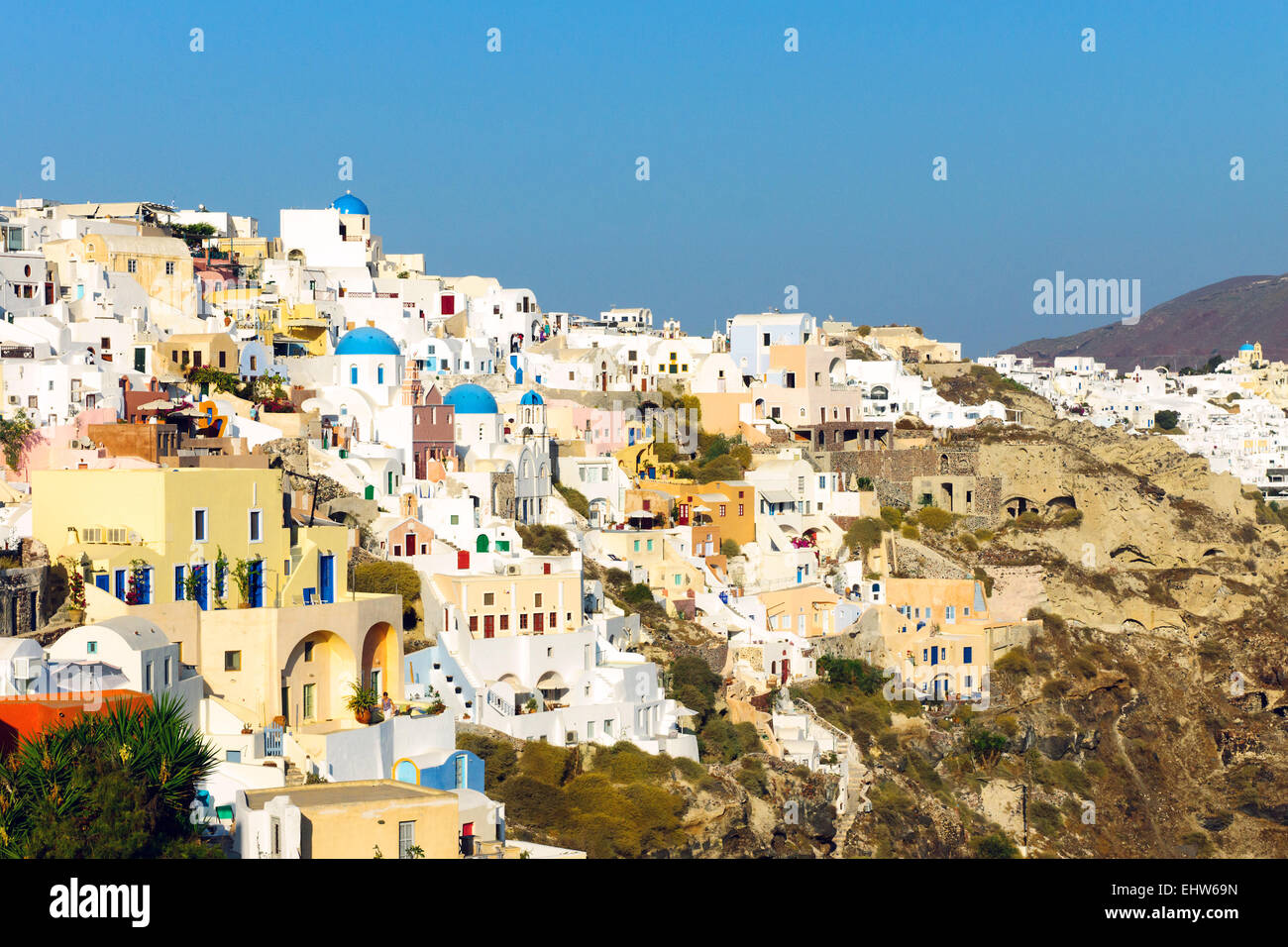 View of Oia on Santorini, Greek islands Stock Photo