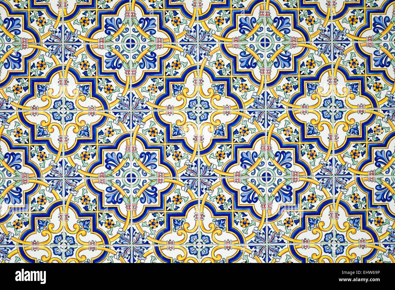 Typical andalusian tiled wall Stock Photo