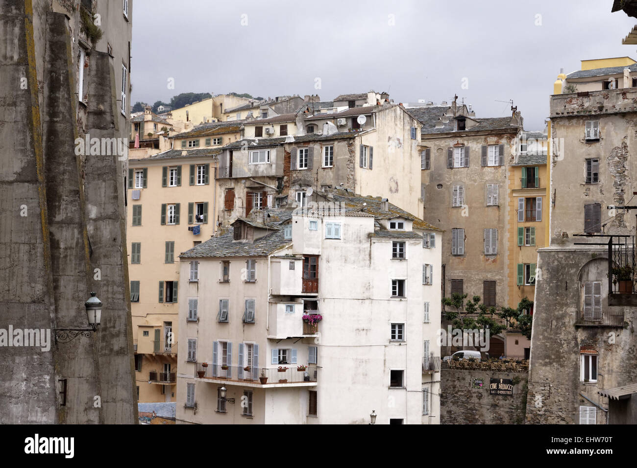 In the old town of Bastia, Corsica, France Stock Photo