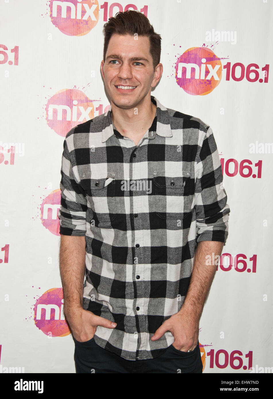 Bala Cynwyd, Pennsylvania, USA. 17th March, 2015. American Singer-Songwriter Andy Grammer Poses at Mix 106's Performance Theatre on March 17, 2015 in Bala Cynwyd, Pennsylvania, United States. Credit:  Paul Froggatt/Alamy Live News Stock Photo