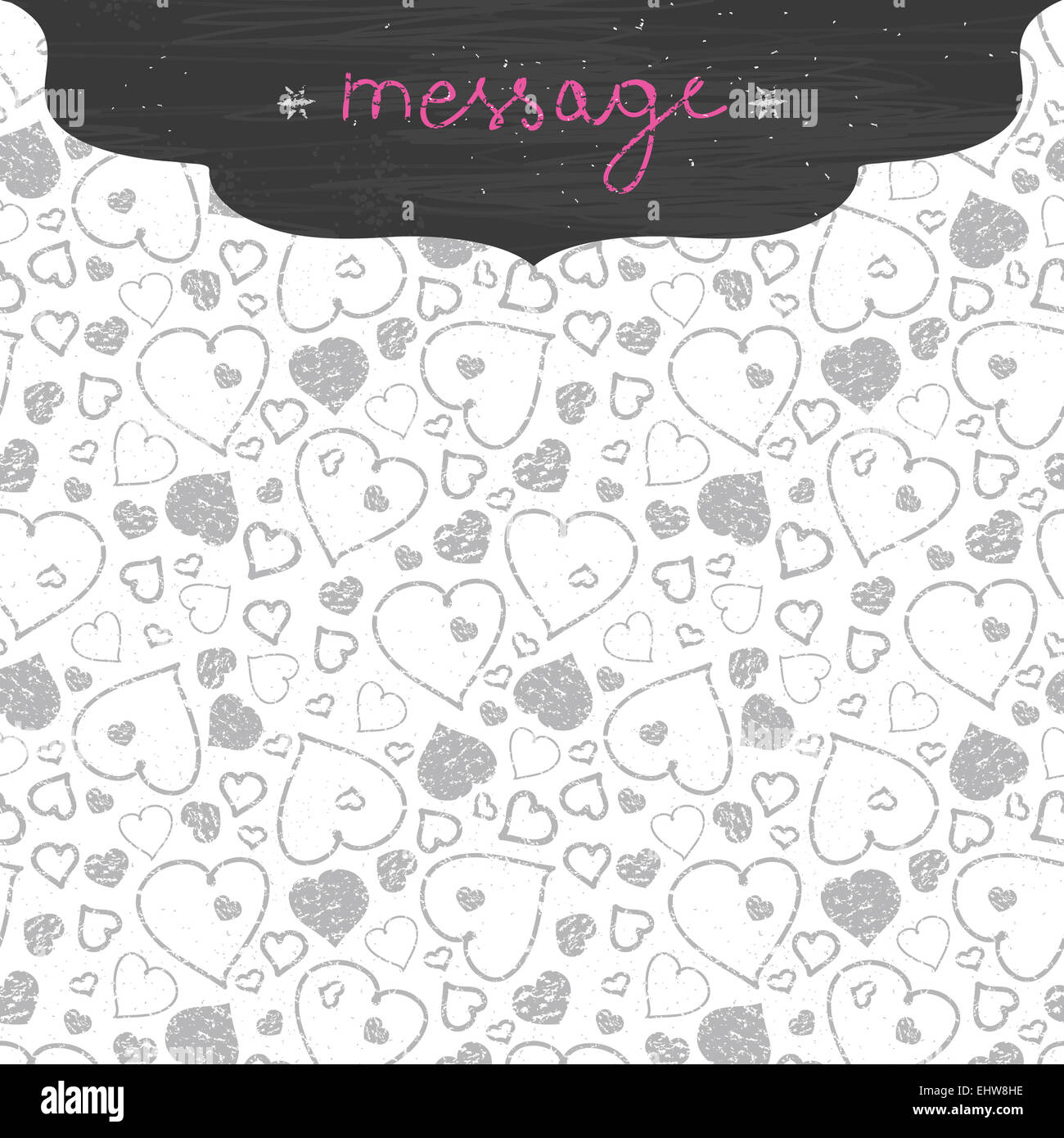 Chalkboard art hearts frame seamless pattern background Stock Photo Alamy