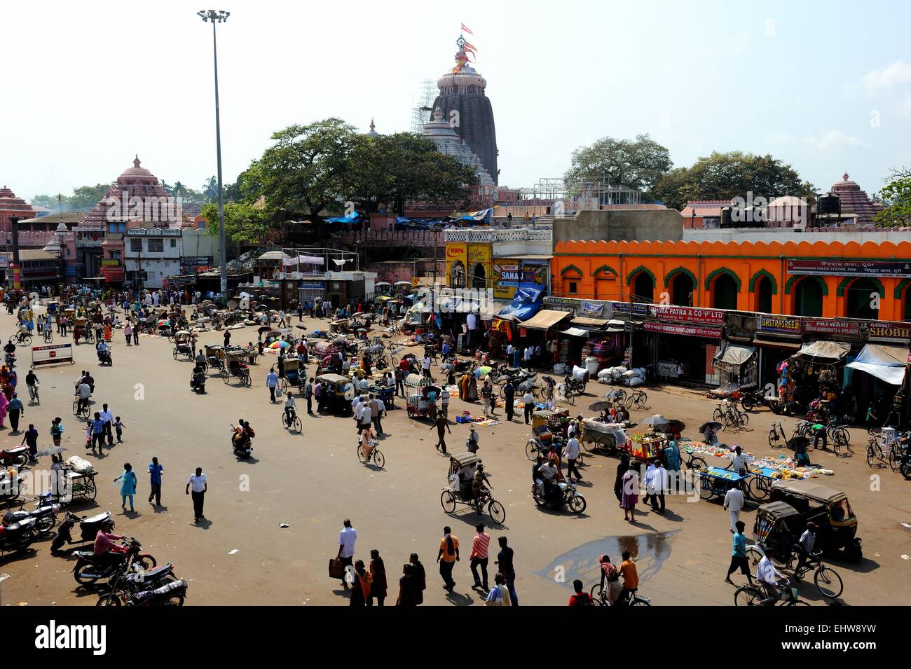 Jagannath Temple and Road in  Puri, India Stock Photo