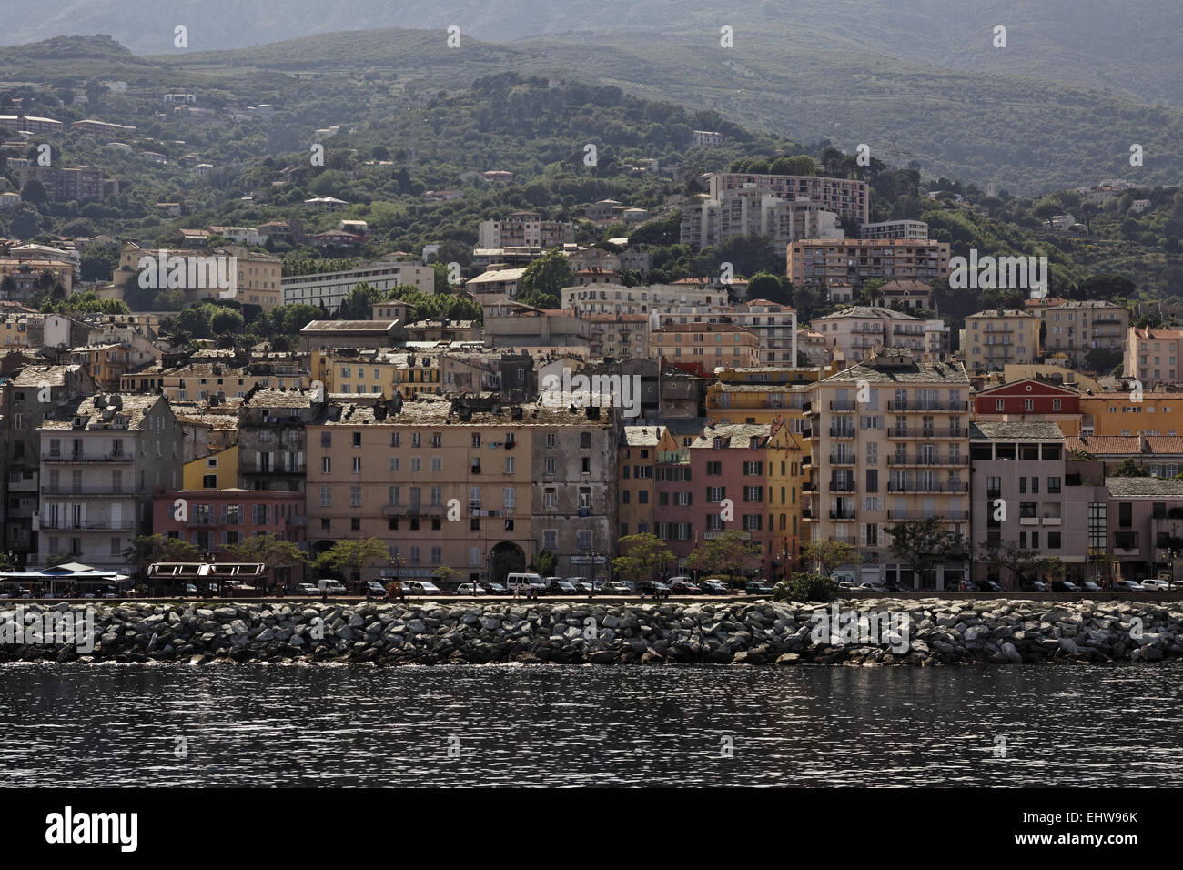 Bastia, view from the ferry, Corsica, France Stock Photo