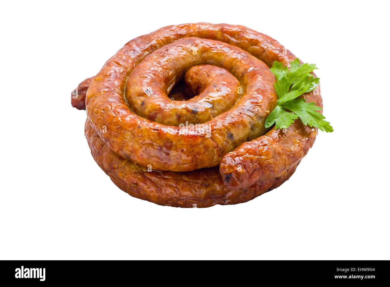 Home made meat  sausage . Stock Photo