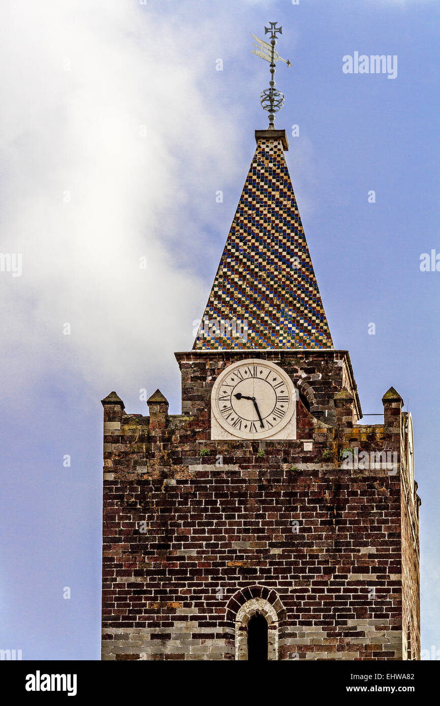 Cathedral Clocktower Madeira Portugal Stock Photo