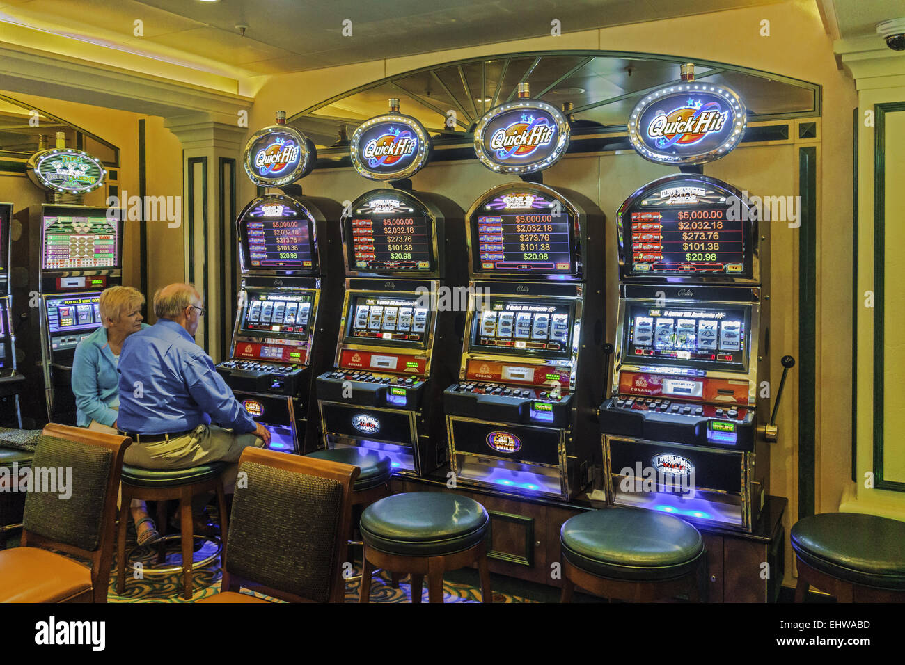Ship Queen Elizabeth Gambling Casino Stock Photo