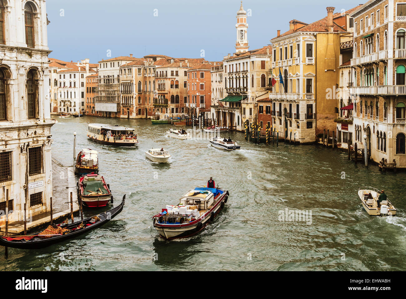 Busy Time On The Grand Canal Venice Italy Stock Photo