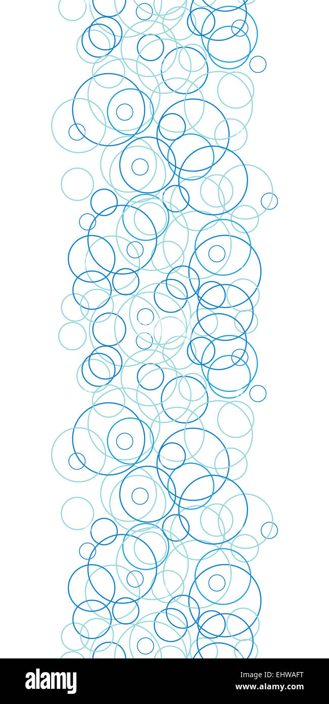 Abstract blue circles vertical border seamless pattern background Stock ...