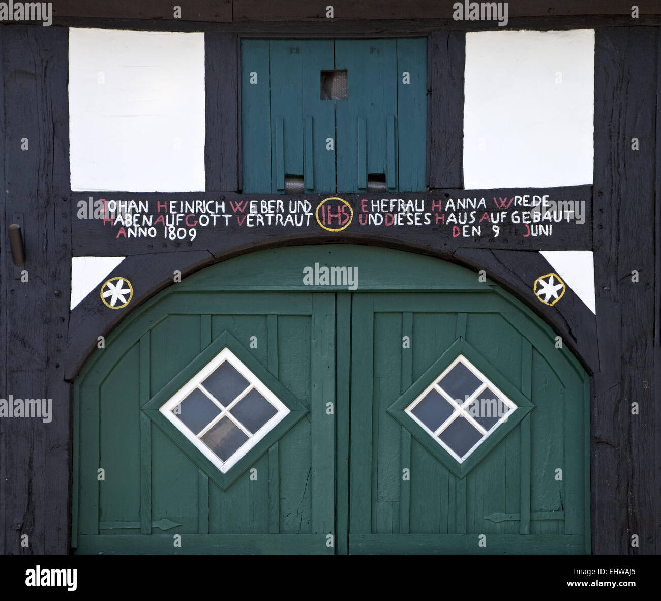 Detail of an old barn door in Brilon. Stock Photo