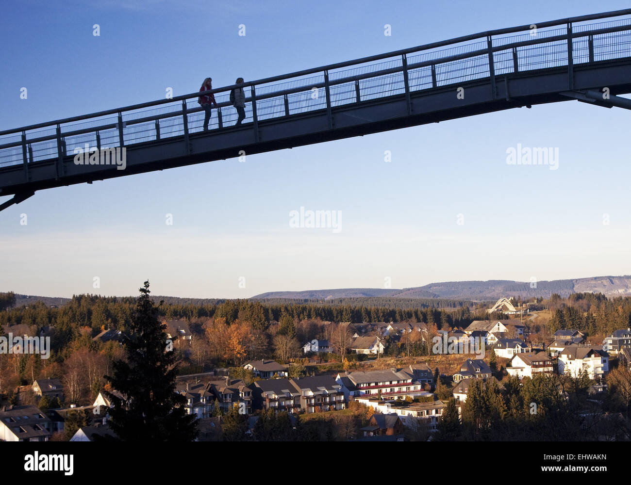 The Panorama Adventure Bridge in Winterberg. Stock Photo