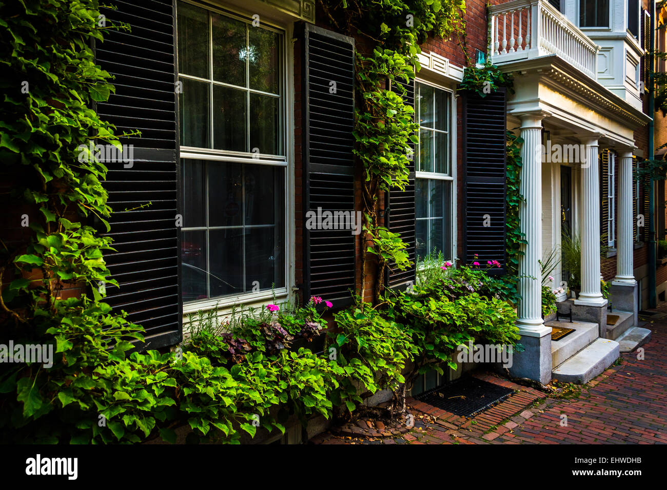 Beautiful houses in Beacon Hill, Boston, Massachusetts Stock Photo