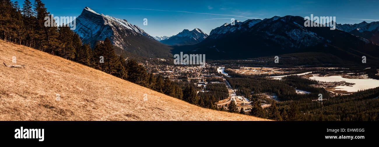 Mount Rundle and Banff Townsite, Banff National Park Alberta Canada ...