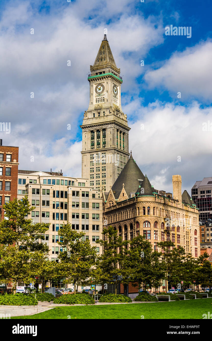 Clock tower and other buildings in Boston, Massachusetts Stock Photo ...