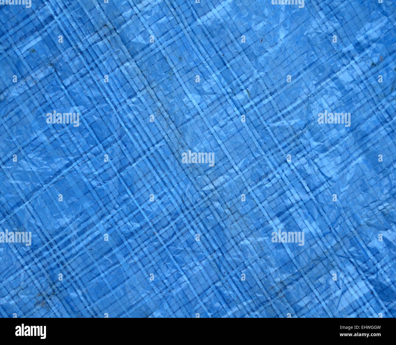 Blue Woven Plastic Material Stock Photo