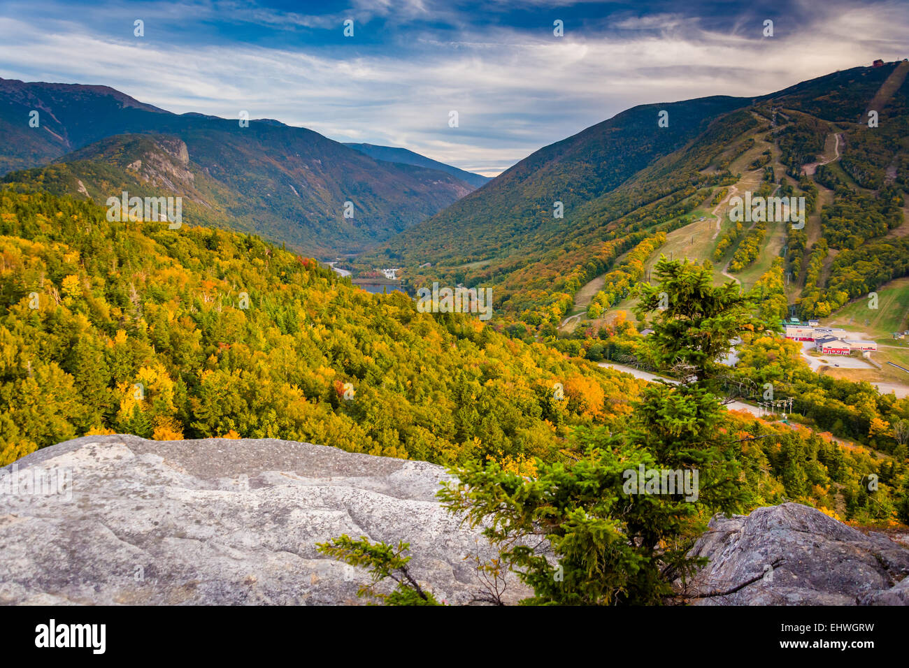 Early fall view from Bald Mountain, at Franconia Notch State Park, New