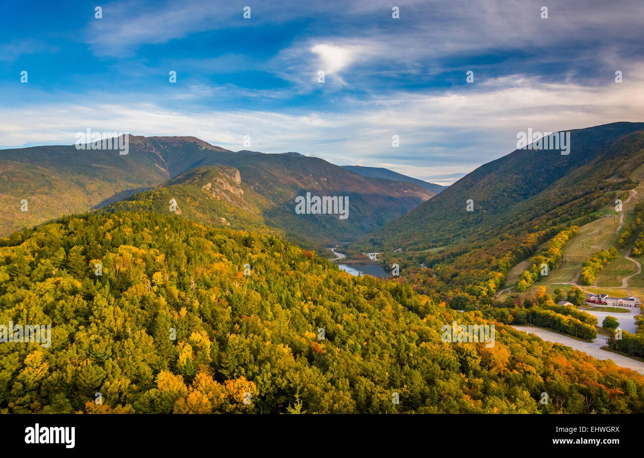 Early fall view from Bald Mountain, at Franconia Notch State Park, New