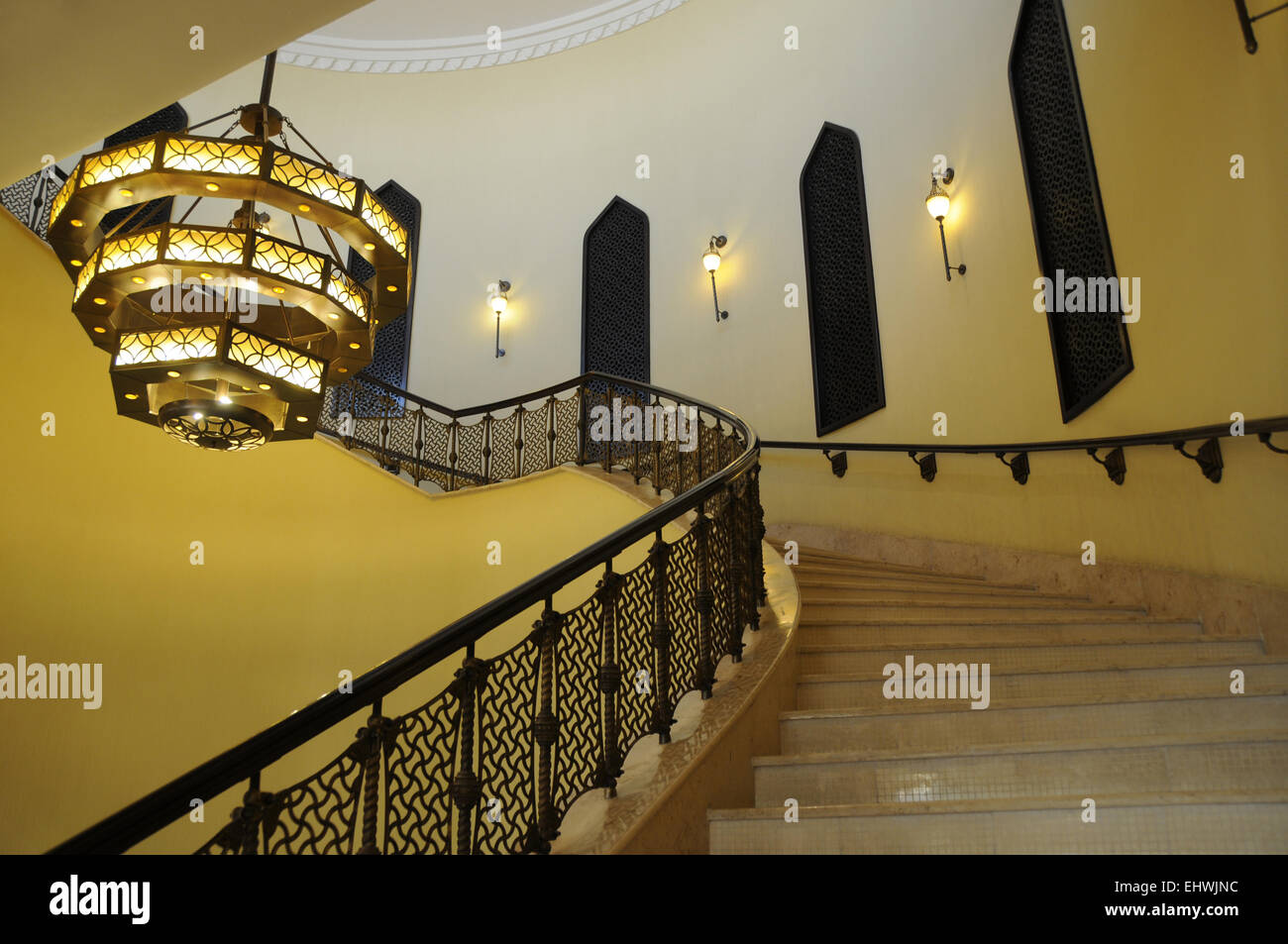 The Grand staircase, Sharq Village Hotel, Doha, Qatar. Middle East Stock Photo