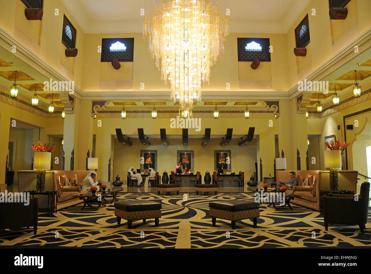 Reception area, Sharq Village Hotel, Doha, Qatar. Middle East Stock Photo